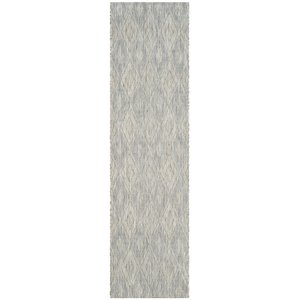 Pemberly Row Contemporary 2'3&quot x 10' Hallway Runner Rug in Gray and Blue