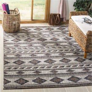 Pemberly Row 2'7&quot x 5' Versatile Accent Area Rug in Gray and Black
