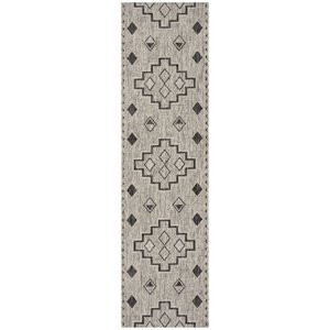 Pemberly Row 2'3&quot x 12' Long Hallway Runner Rug in Gray and Black