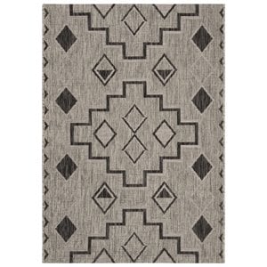 Pemberly Row 2'7&quot x 5' Modern Accent Area Rug in Gray and Black