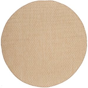 Pemberly Row 5'3&quot Round Decorative Area Rug in Natural and Ivory