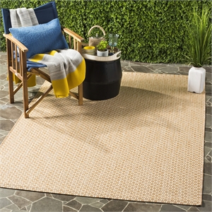 Pemberly Row 5'3&quot Square Decorative Area Rug in Natural and Ivory