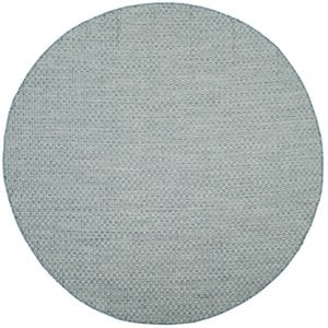 Pemberly Row 5'3&quot Round Decorative Rug in Light Blue and Light Gray