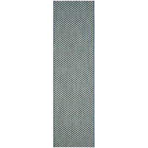 Pemberly Row 2'3&quot x 10' Hallway Runner Rug in Turquoise and Light Gray