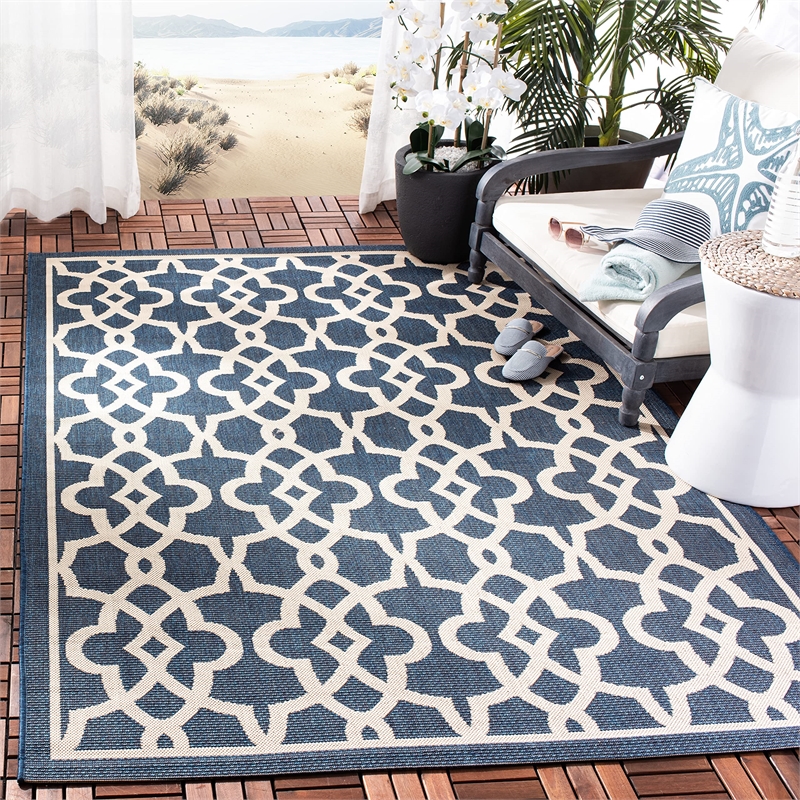 Pemberly Row Navy Indoor Outdoor Rug 6'7
