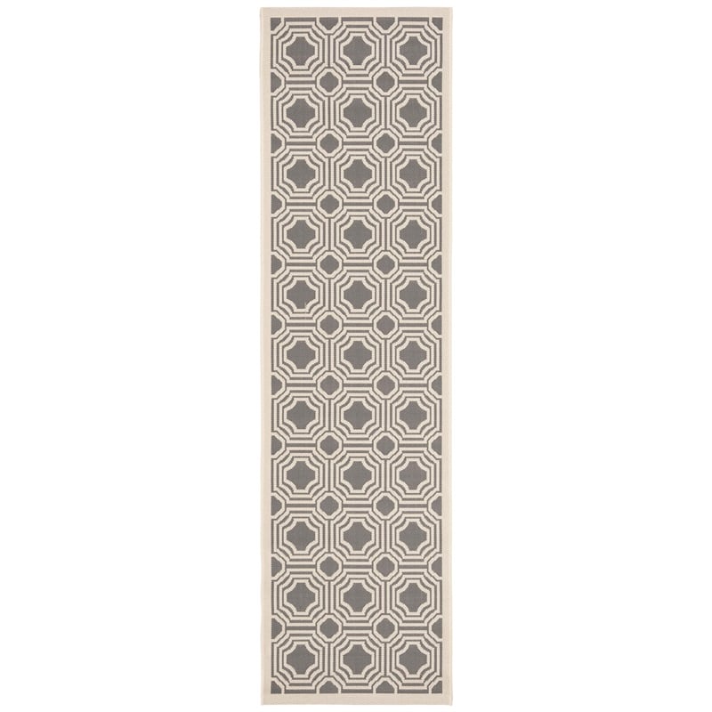 Pemberly Row Contemporary Anthracite Indoor Outdoor Runner Rug 2'3