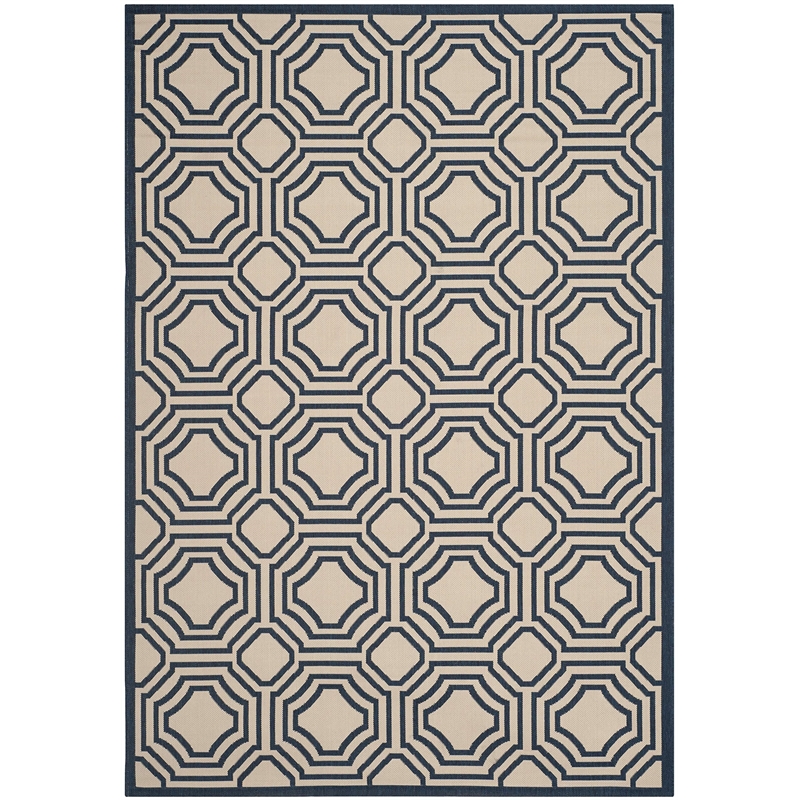Pemberly Row Beige Indoor Outdoor Rug 6'7