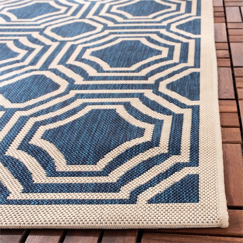 Pemberly Row Navy Indoor Outdoor Rug 6'7