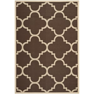 Pemberly Row Dark Brown Indoor Outdoor Area Rug 6'7&quot x 9'6&quot for Home