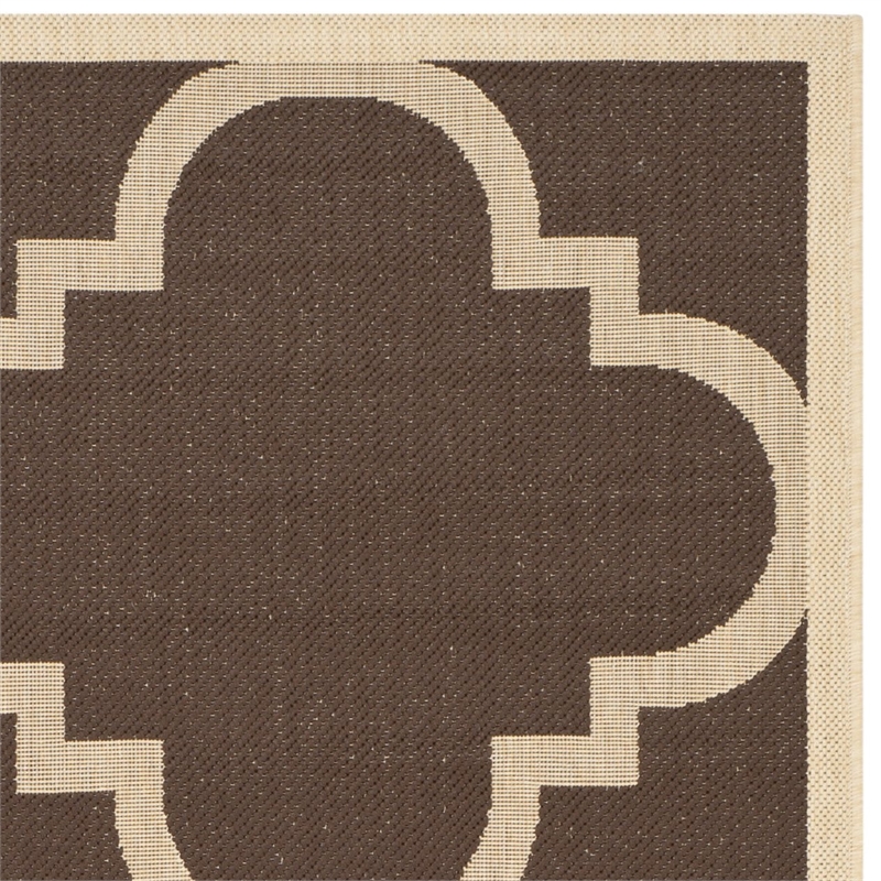 Pemberly Row Dark Brown Indoor Outdoor Area Rug 6'7