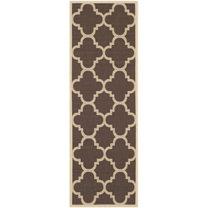 Pemberly Row Dark Brown Indoor Outdoor Runner Rug 2'3&quot x 10' for Home