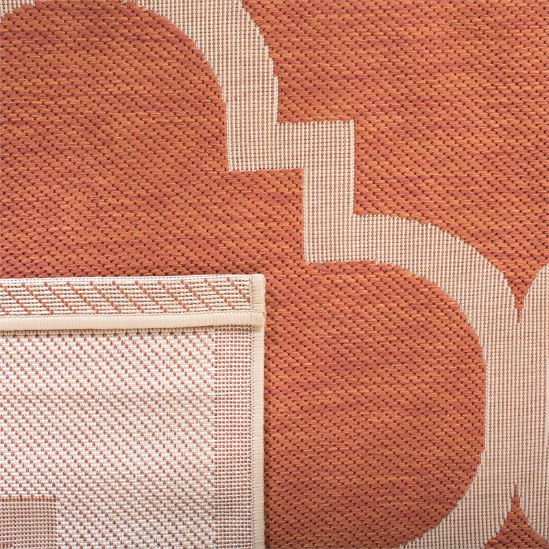 Pemberly Row Terracotta Indoor Outdoor Area Rug 5'3