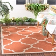 Pemberly Row Terracotta Indoor Outdoor Square 4' Rug for Home Decor