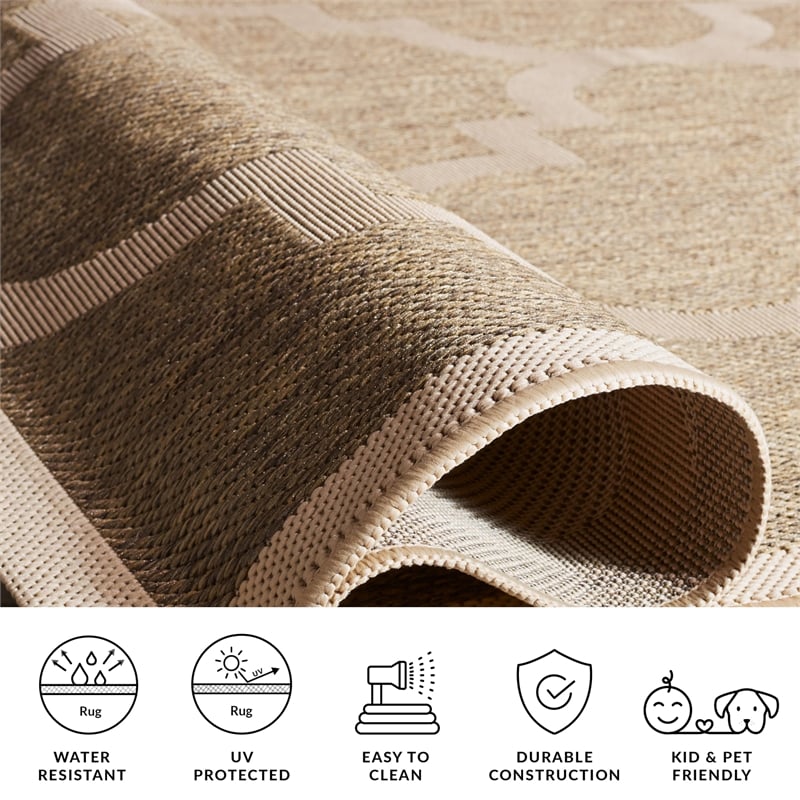 Pemberly Row Brown Indoor Outdoor Accent Rug 2' x 3'7