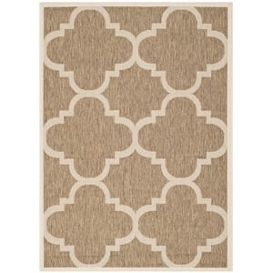 Pemberly Row Brown Indoor Outdoor Area Rug 4' x 5'7&quot for Home Decor