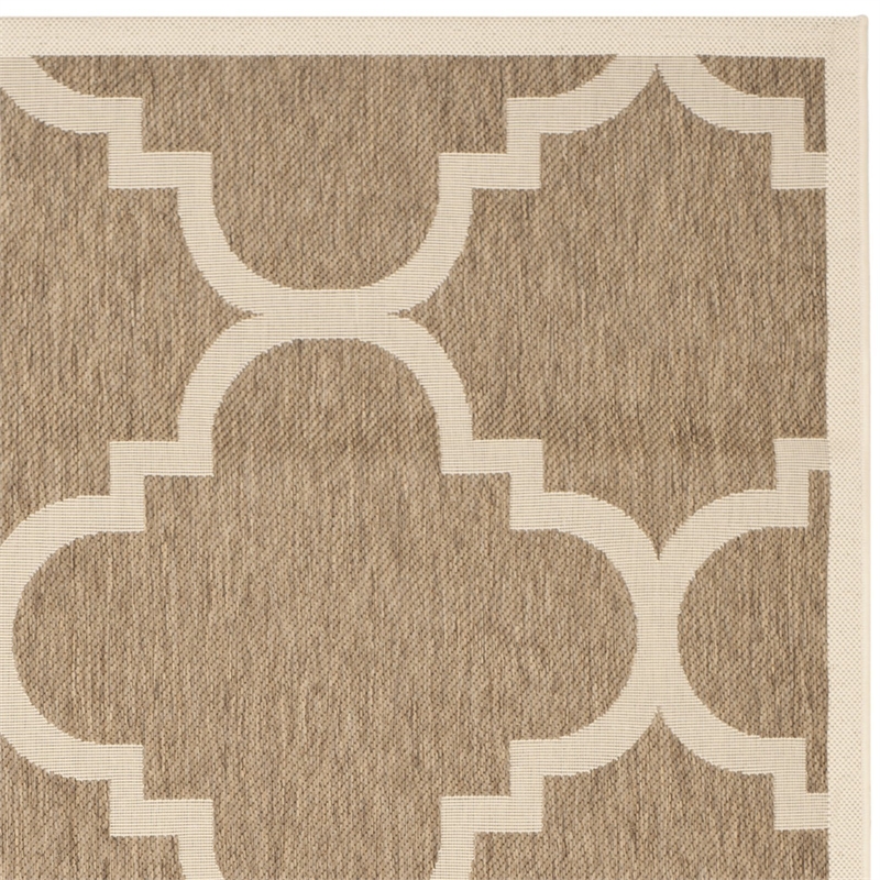 Pemberly Row Brown Indoor Outdoor Area Rug 4' x 5'7