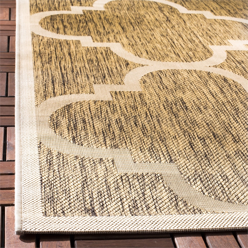Pemberly Row Brown Indoor Outdoor Area Rug 5'3