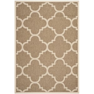 Pemberly Row Brown Indoor Outdoor Area Rug 6'7&quot x 9'6&quot for Home Decor