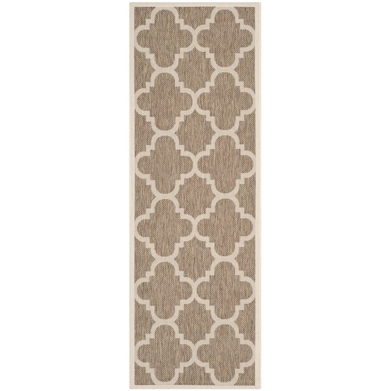 Pemberly Row Brown Indoor Outdoor Runner Rug 2'3