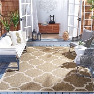 Pemberly Row Brown Indoor Outdoor Square 7'10&quot Rug for Home Decor
