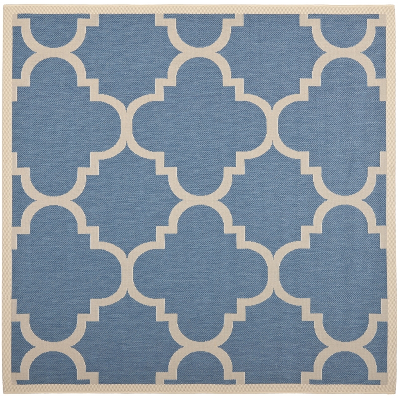 Pemberly Row Blue Indoor Outdoor Square 4' Rug for Any Space
