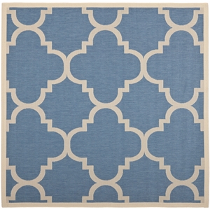 Pemberly Row Blue Indoor Outdoor Square 4' Rug for Any Space