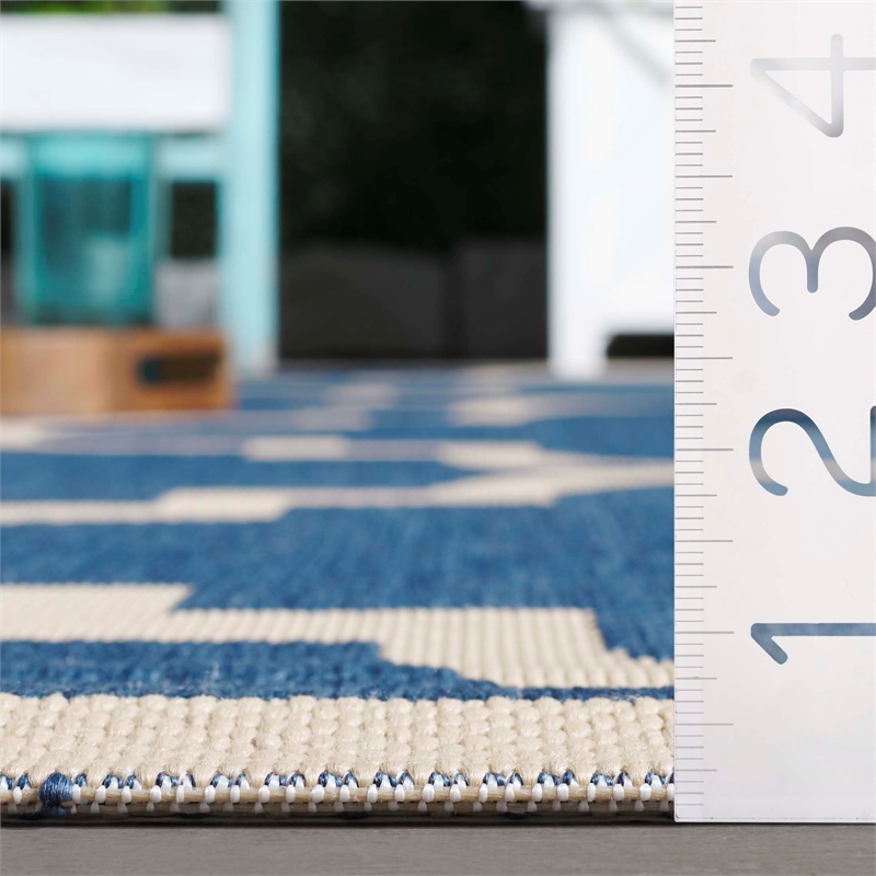 Pemberly Row Blue Indoor Outdoor Square 7'10