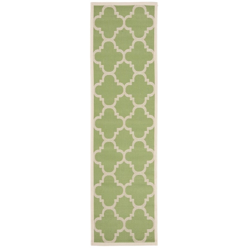 Pemberly Row Green Indoor Outdoor Runner Rug 2'3