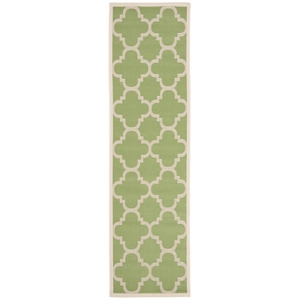 Pemberly Row Green Indoor Outdoor Runner Rug 2'3&quot x 8' for Any Space