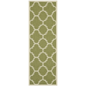 Pemberly Row Green Indoor Outdoor Runner Rug 2'3&quot x 10' for Any Room