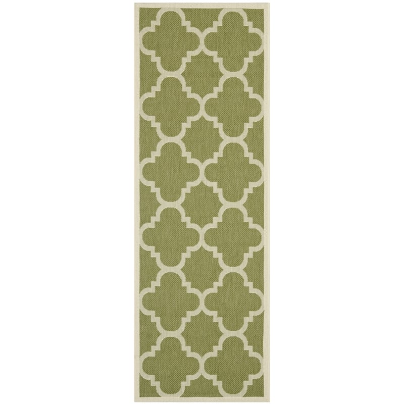 Pemberly Row Green Indoor Outdoor Runner Rug 2'3