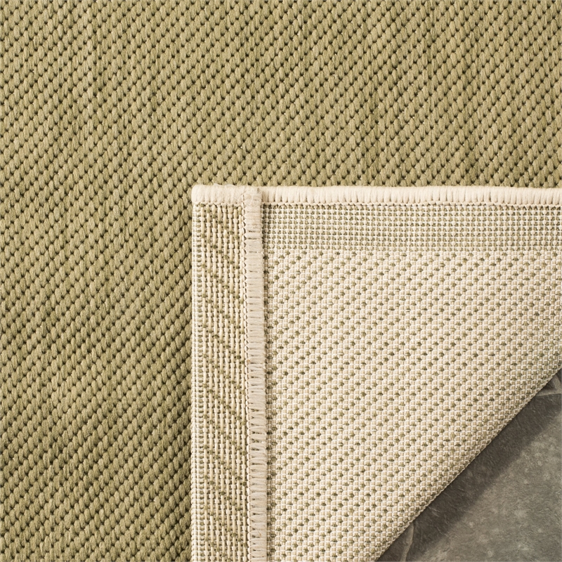 Pemberly Row Green Indoor Outdoor Square 4' Rug for Home Decor