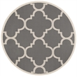 Pemberly Row Grey Indoor Outdoor Round 4' Rug for Home Decor