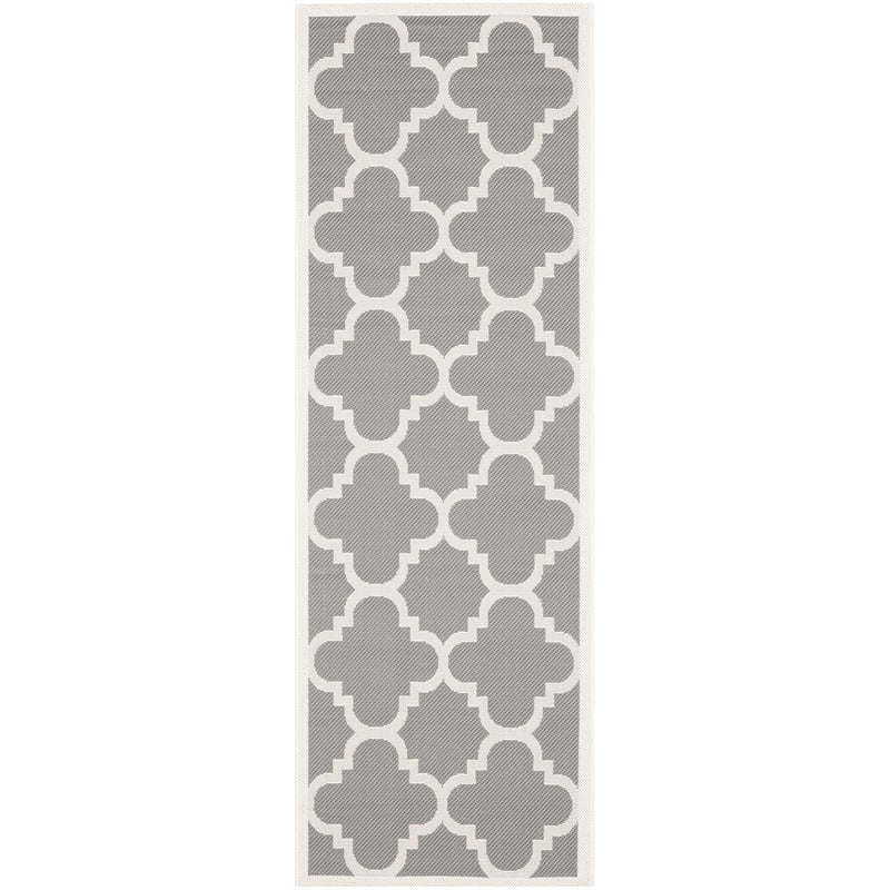 Pemberly Row Grey Indoor Outdoor Runner Rug 2'3