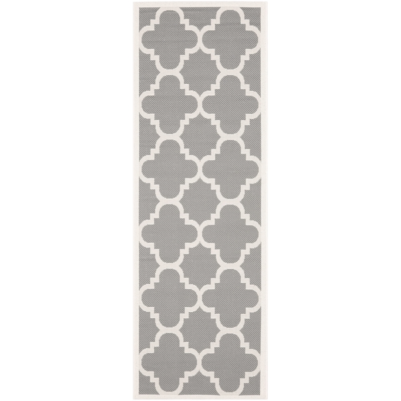 Pemberly Row Grey Indoor Outdoor Runner Rug 2'3