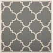 Pemberly Row Grey Indoor Outdoor Square 4' Rug for Home Decor