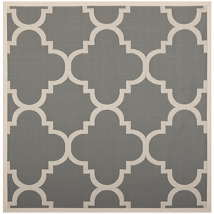 Pemberly Row Grey Indoor Outdoor Square 5'3&quot Rug for Any Room