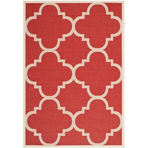 Pemberly Row Red Indoor Outdoor Area Rug 4' x 5'7&quot for Home Decor