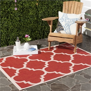 Pemberly Row Red Indoor Outdoor Area Rug 5'3&quot x 7'7&quot for Any Room