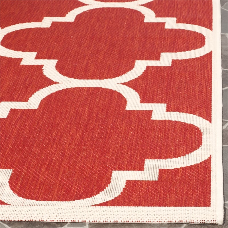 Pemberly Row Red Indoor Outdoor Area Rug 5'3