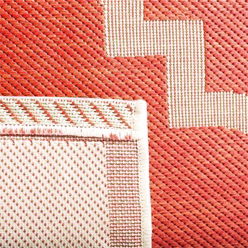 Pemberly Row Red Indoor Outdoor Area Rug 8' x 11' for Any Room