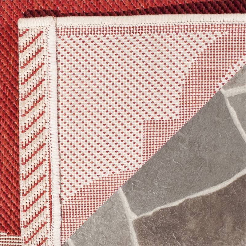 Pemberly Row Red Indoor Outdoor Runner Rug 2'3