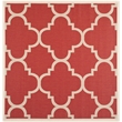 Pemberly Row Red Indoor Outdoor Square 7'10
