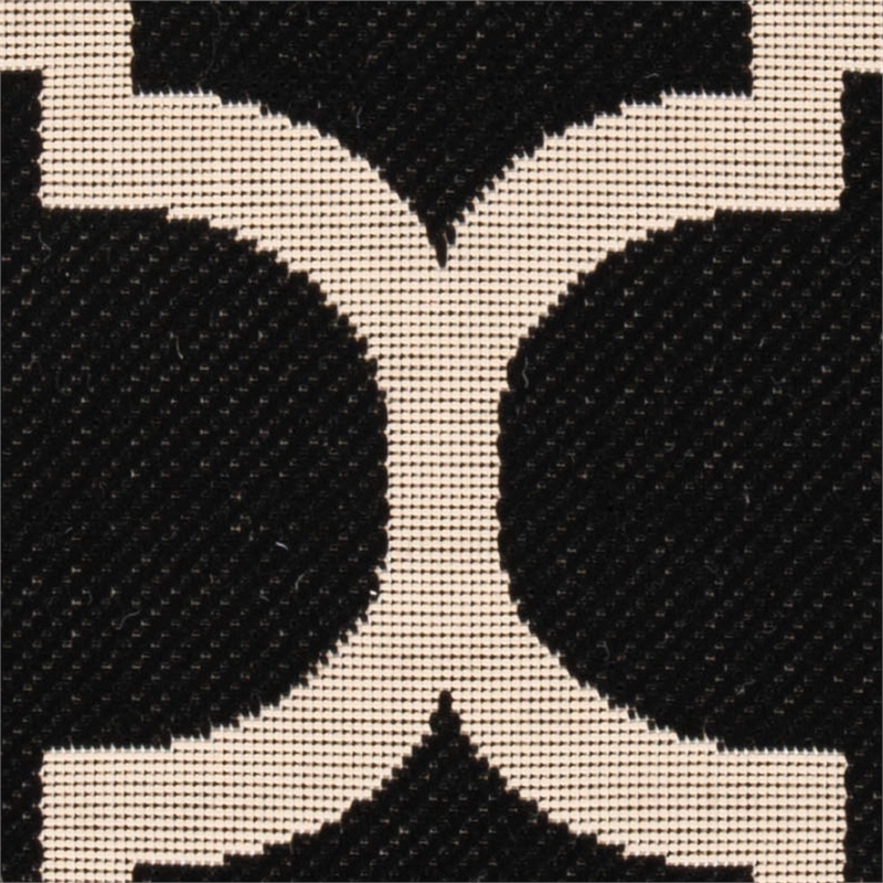 Pemberly Row Black Indoor Outdoor Runner Rug 2'4