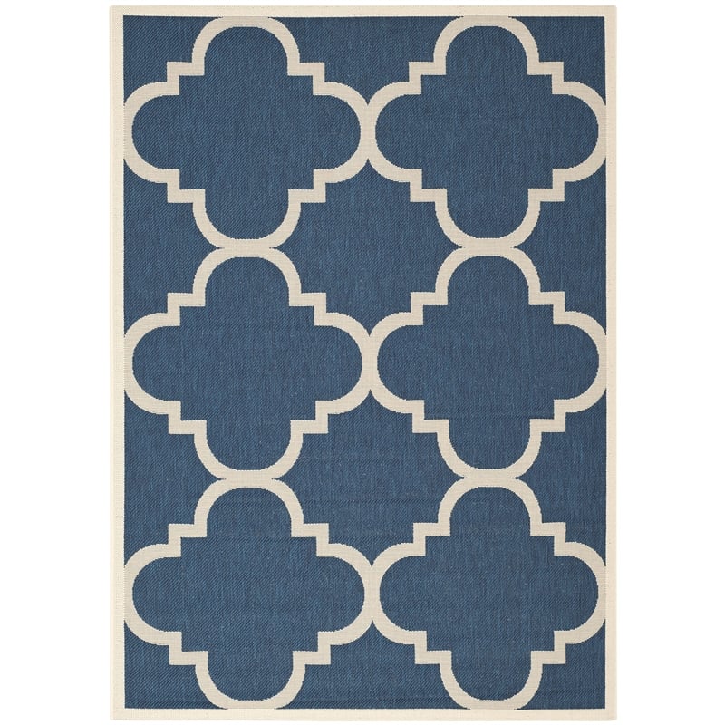 Pemberly Row Navy Indoor Outdoor Area Rug 4' x 5'7