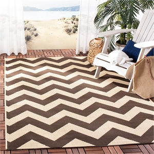 Pemberly Row Dark Brown Indoor Outdoor Square 4' Rug for Any Space