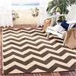 Pemberly Row Dark Brown Indoor Outdoor Square 4' Rug for Any Space