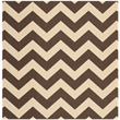 Pemberly Row Dark Brown Indoor Outdoor Square 4' Rug for Any Space