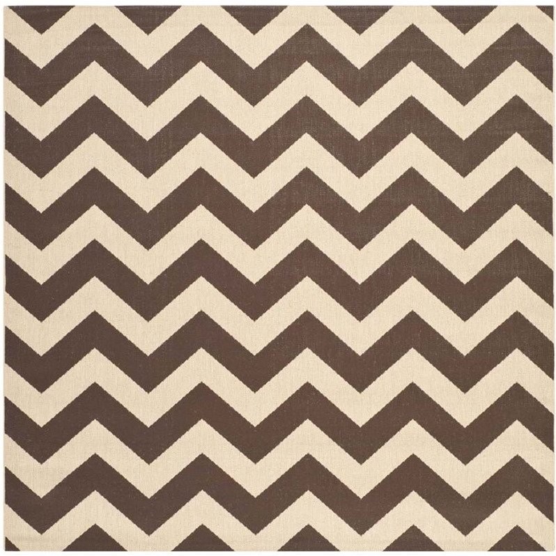 Pemberly Row Dark Brown Indoor Outdoor Square 6'7