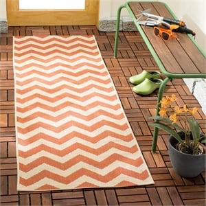 Pemberly Row Terracotta Indoor Outdoor Runner Rug 2'3&quot x 6'7&quot for Home
